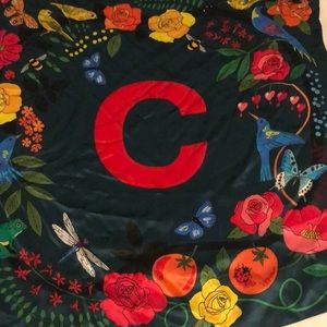 Anthropologie Karen Mahon 100% Silk Square Scarf